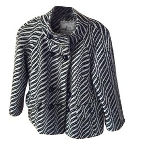 MILLY New York Zebra Striped Wool Coat